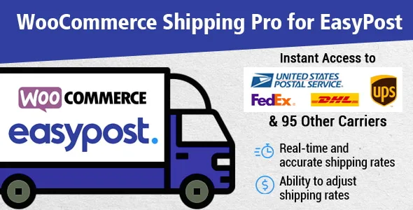 WooCommerce Shipping Pro for EasyPost plugin showing real-time USPS, UPS, and FedEx rates at checkout