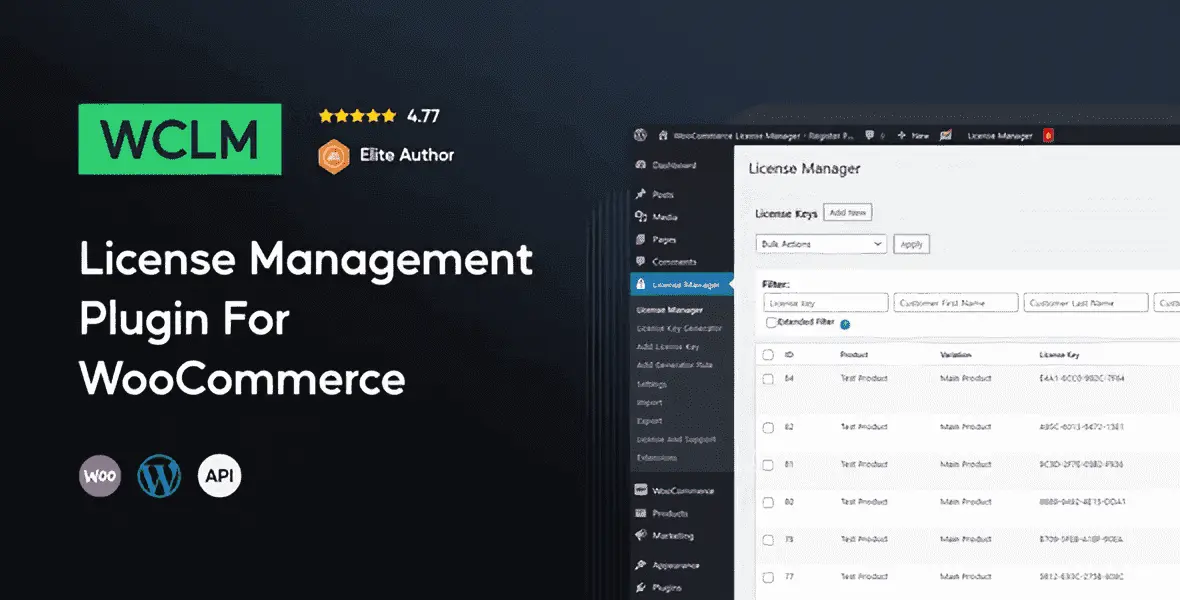 WooCommerce License Manager plugin interface for selling license keys and digital products