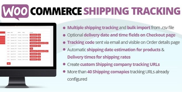 WooCommerce Shipping Tracking plugin interface showing custom carrier management and multiple tracking codes