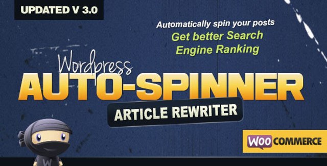 WordPress Auto Spinner plugin dashboard showing automatic article rewriting settings and API integration options