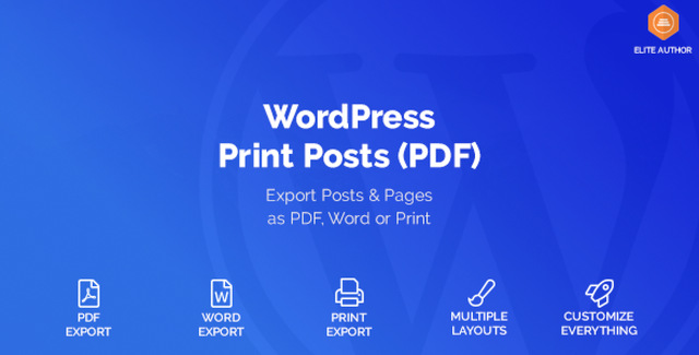 WordPress print posts and pages PDF export plugin settings interface