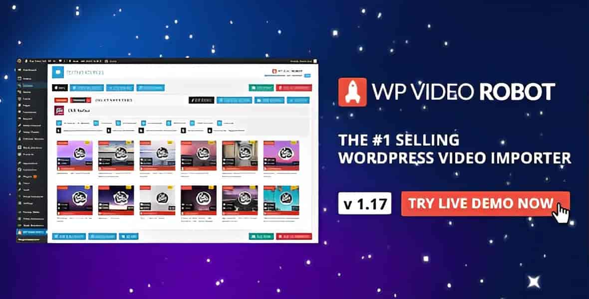 WordPress Video Robot plugin interface for automated video import from YouTube and other platforms
