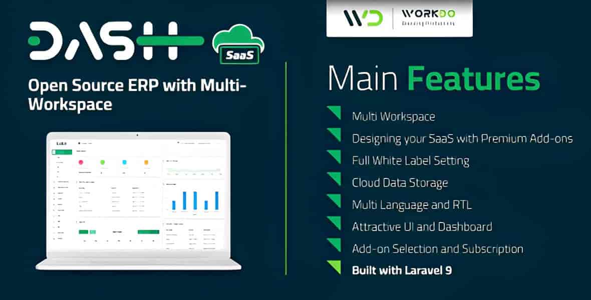 WorkDo Dash SaaS open source ERP with multi-workspace and cloud access