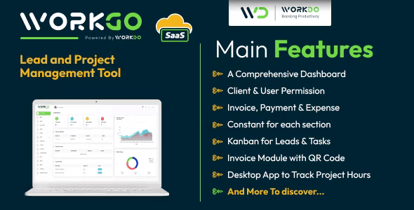 WorkGo SaaS lead and project management PHP script dashboard
