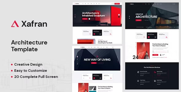 Xafran architecture and interior design HTML5 template