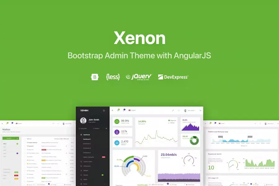 Xenon Bootstrap admin template with AngularJS dashboard interface