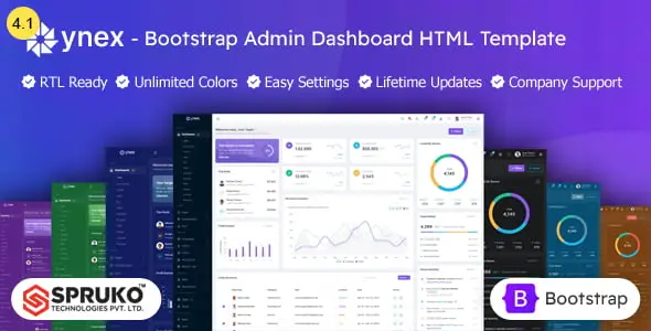 Ynex Bootstrap 5 admin dashboard template with modern responsive design