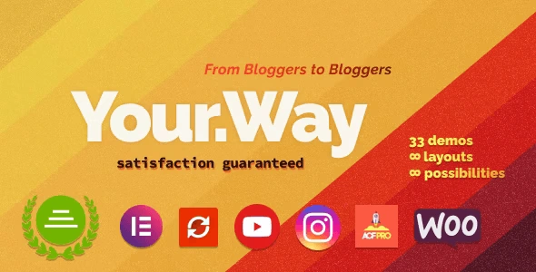 YourWay multi-concept blog WordPress theme built for Elementor