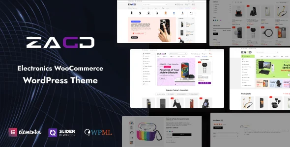 Zagg electronics WooCommerce WordPress theme homepage preview