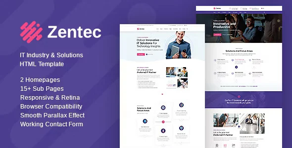 Zentec IT solutions and services company HTML template