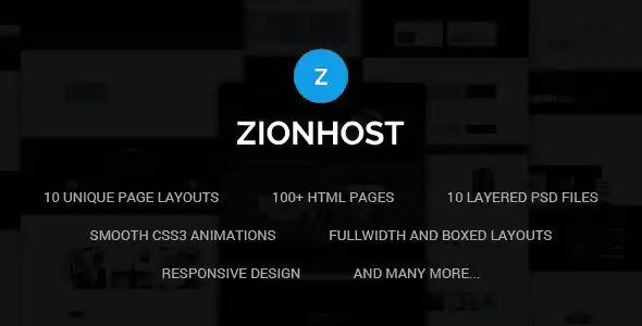 ZionHost responsive HTML5 template for business and web hosting websites