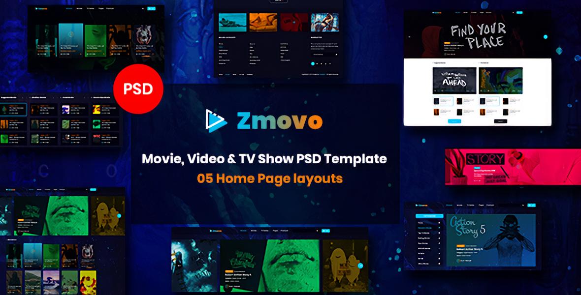 Zmovo Bootstrap movie and TV show website template with responsive layout