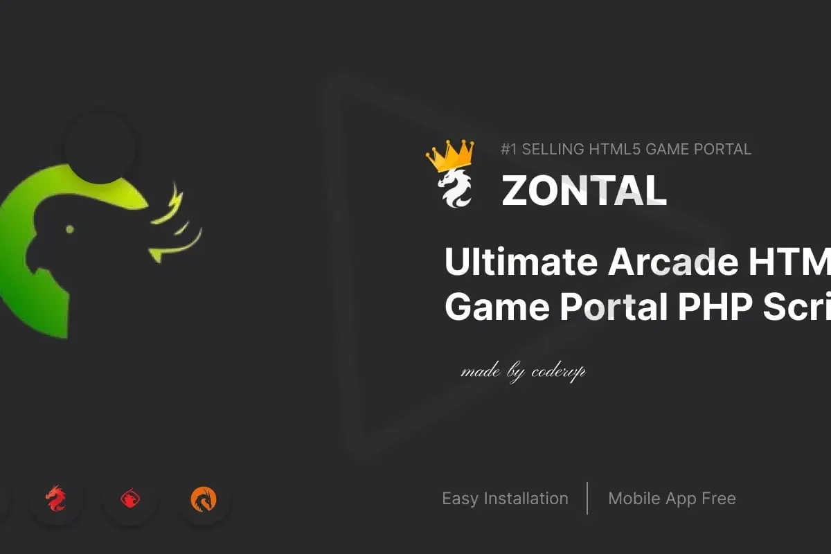 Zontal HTML5 game portal PHP script gaming CMS dashboard