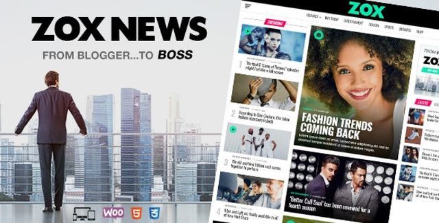Zox News WordPress news magazine theme homepage layout preview