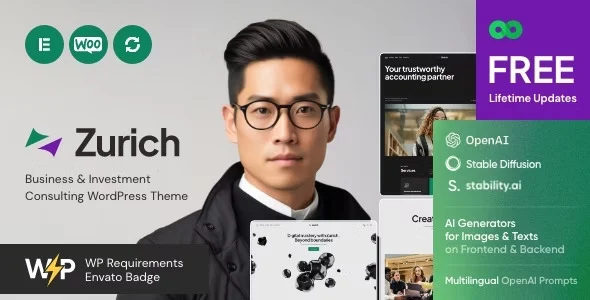 Zurich business and investment consulting WordPress theme preview