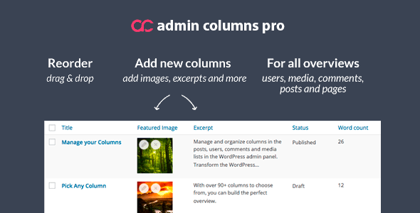 Admin Columns Pro WordPress admin columns plugin