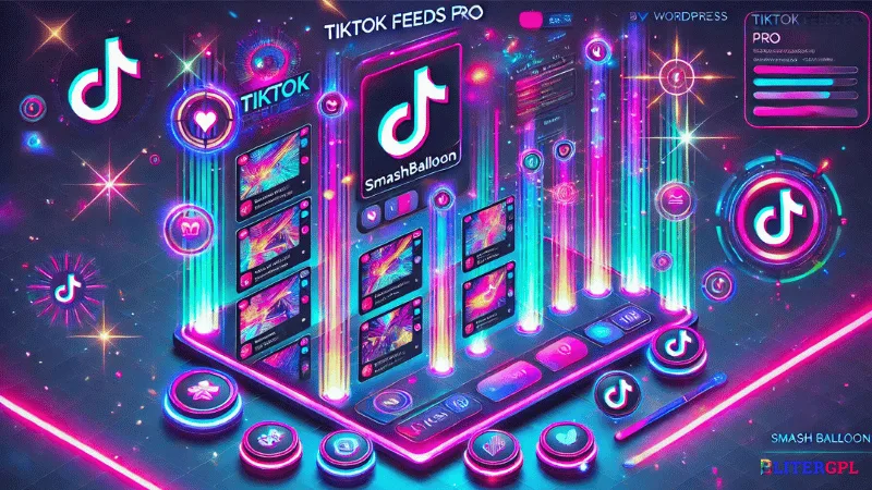 TikTok Feeds Pro WordPress plugin displaying a live TikTok video feed embedded on a website