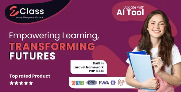 EClass PHP Learning Management System course marketplace dashboard