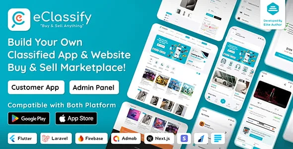 EClassify classified marketplace Flutter app with Laravel admin panel