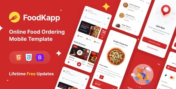 Foodkapp online food ordering HTML template with modern responsive design