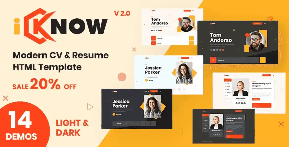 IKnow personal portfolio HTML template minimalist responsive resume and CV website design
