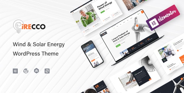 IRecco WordPress theme for wind and solar energy companies