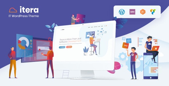 ITera IT and SEO WordPress theme homepage preview showing modern corporate design