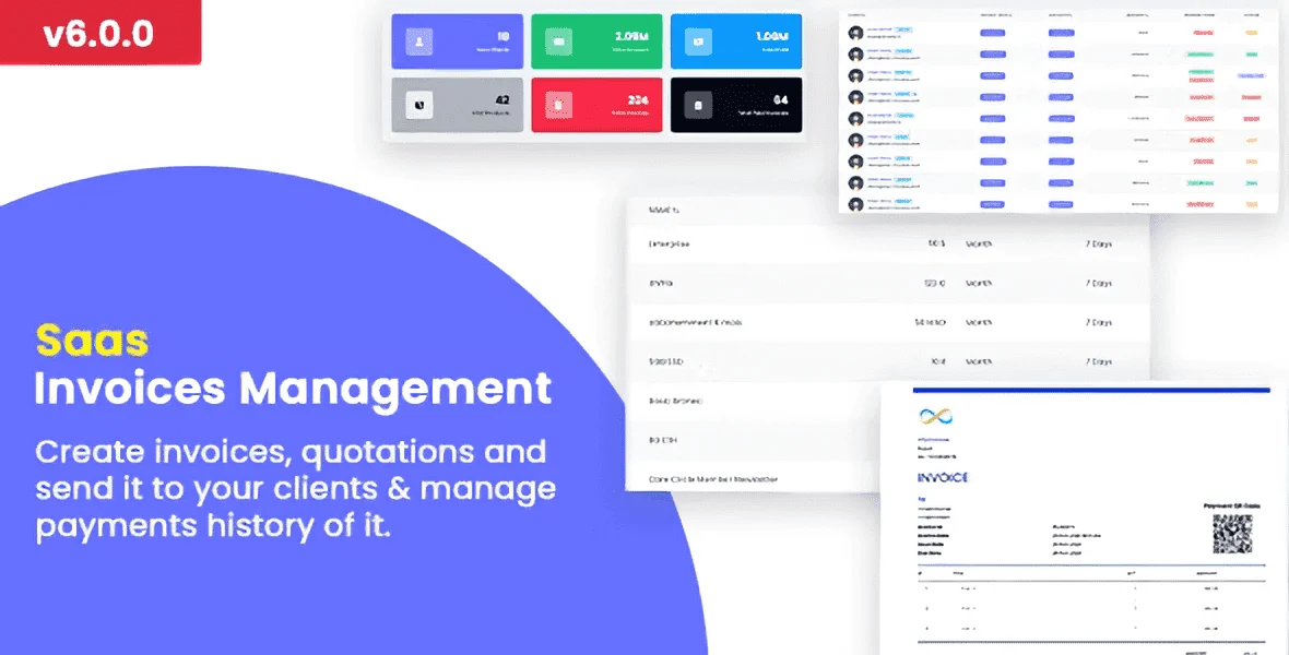 InflyInvoice SaaS multi-tenant invoice management dashboard showing super admin panel with subscription plans and company overview