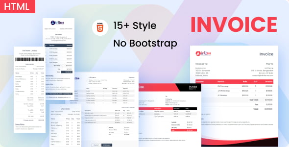 InitBill invoice and receipt HTML template with responsive layouts and modern design