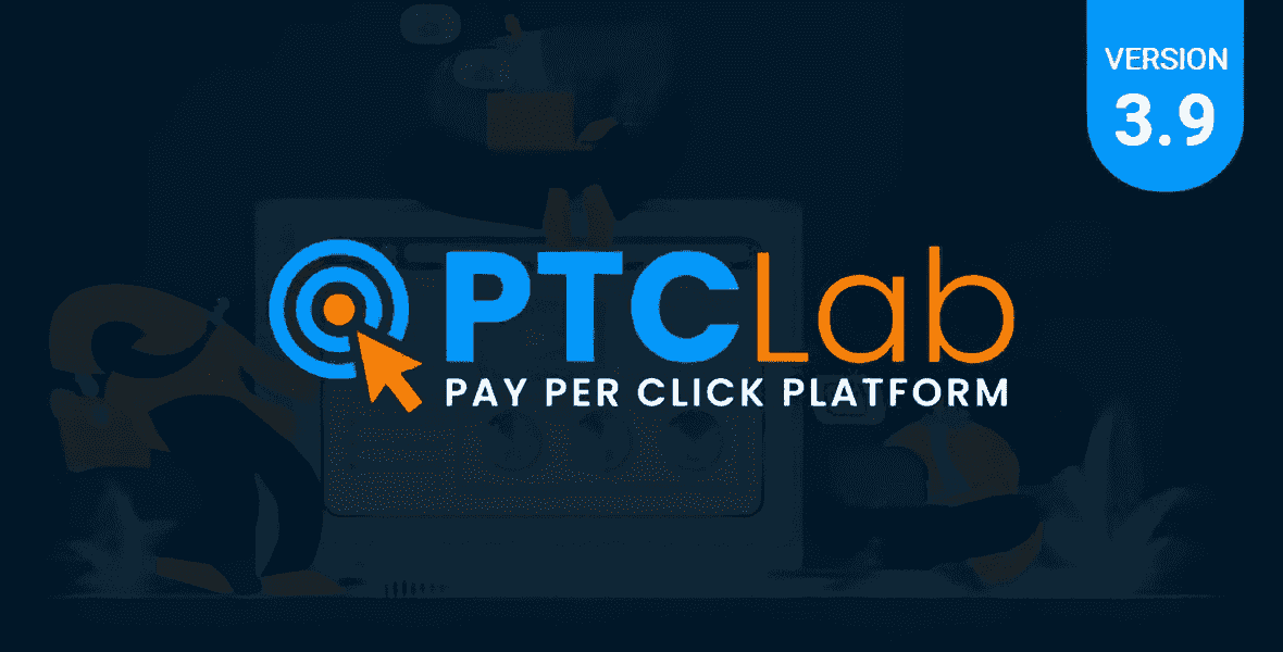 PtcLAB Pay Per Click PHP script dashboard interface for PTC website management