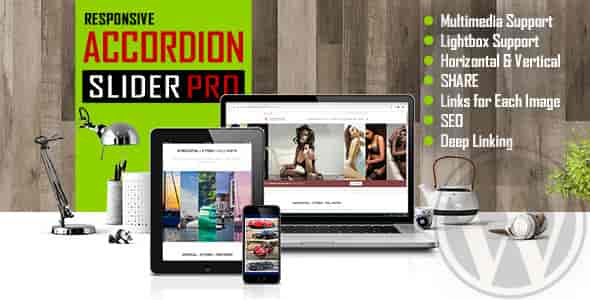 Accordion Slider PRO responsive WordPress plugin interface showing image and video slides