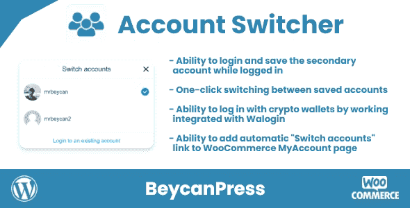 Account Switcher for WordPress multiple accounts plugin interface