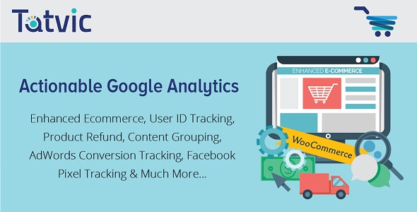 Actionable Google Analytics for WooCommerce plugin dashboard showing custom dimensions and metrics tracking