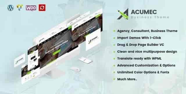 Acumec multipurpose business WordPress theme demo preview