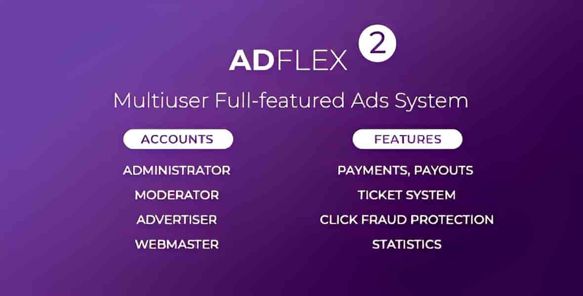 AdFlex multi-user ads management system PHP dashboard interface