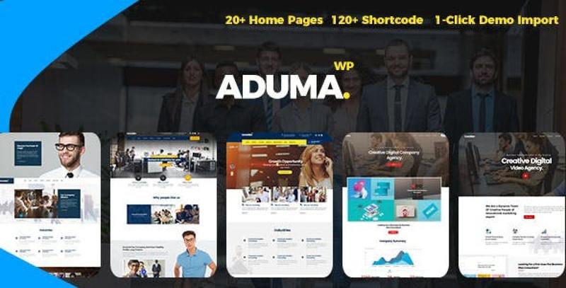 Aduma consulting and finance WordPress theme homepage layout preview