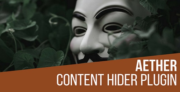 Aether Content Hider WordPress plugin interface showing shortcode options