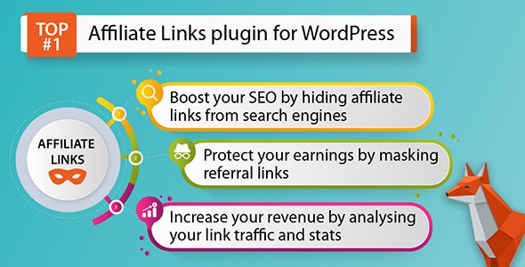 Affiliate Links WordPress Plugin interface showing URL masking and link shortening features