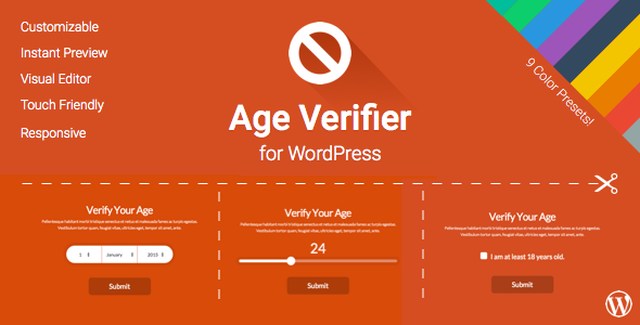 Age Verifier for WordPress plugin interface showing age gate settings
