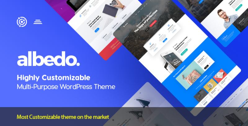 Albedo multi-purpose WordPress theme demo showing corporate website design