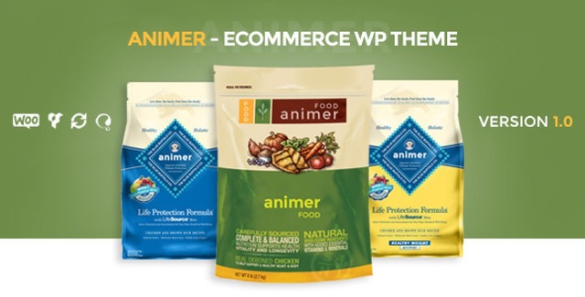 Animer simple AJAX WooCommerce WordPress theme demo showcasing clean e-commerce design with multiple homepage layouts
