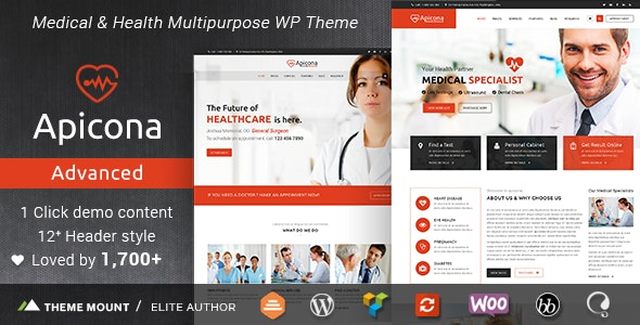 Apicona Health & Medical WordPress Theme demo preview