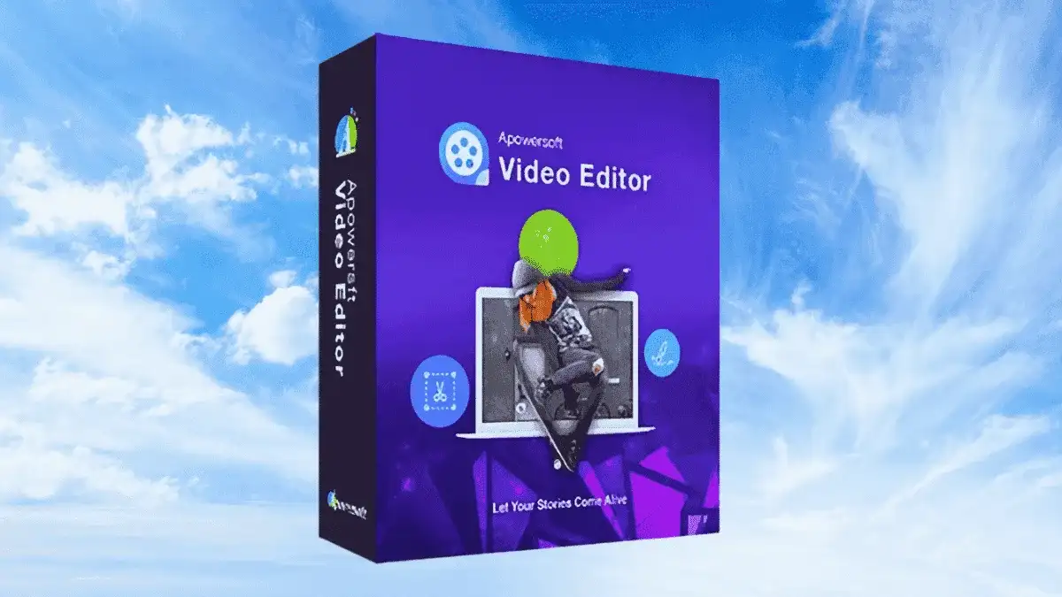 Apowersoft Video Editor interface showing video editing tools and timeline on Windows