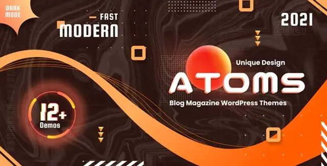 Atoms blog magazine WordPress theme homepage layout preview