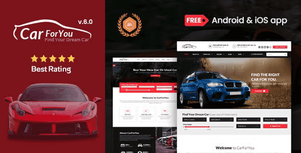 Auto CarForYou responsive car dealer WordPress theme homepage preview