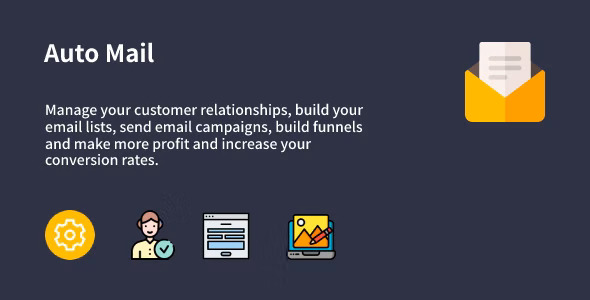Auto Mail WordPress newsletter plugin interface showing email campaign builder