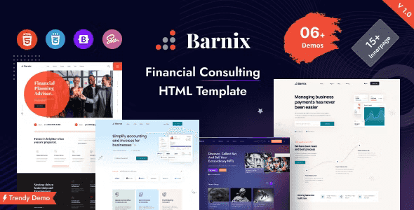 Barnix business and finance HTML template preview
