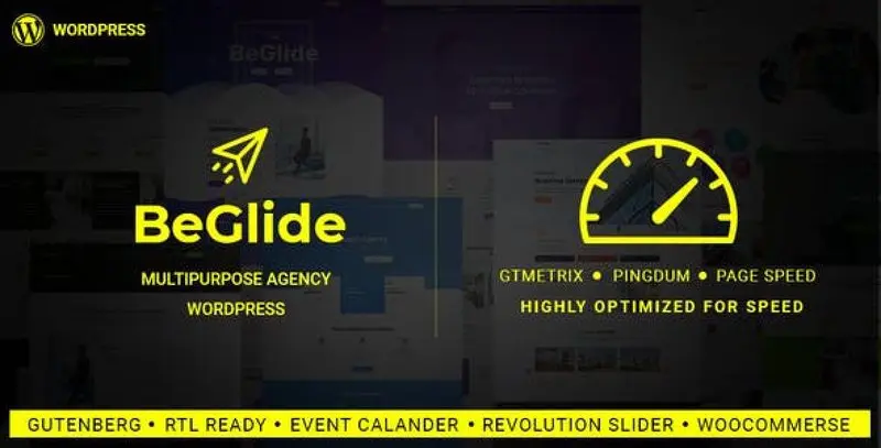 BeGlide corporate business consultant WordPress theme demo showing professional layout