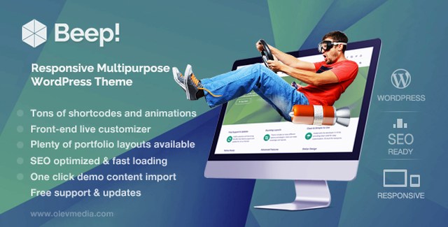 Beep multi-purpose responsive WordPress theme demo preview