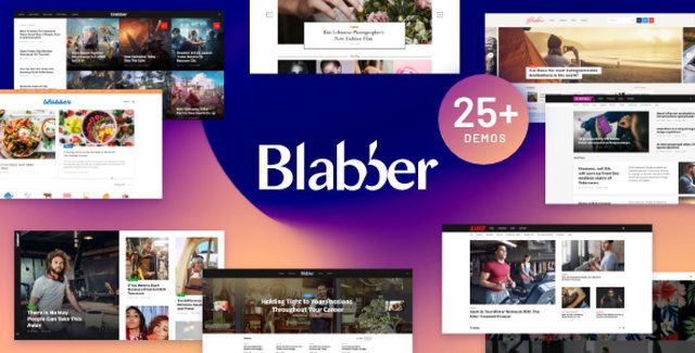 Blabber Elementor blog magazine WordPress theme demo preview showing modern magazine layout with RTL support